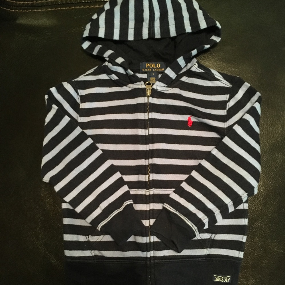 Striped kids polo jacket Sz 5